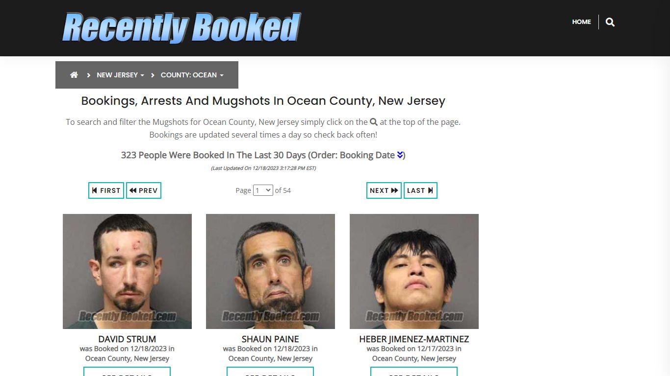 Recent bookings, Arrests, Mugshots in Ocean County, New Jersey